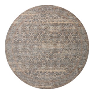 Angela Rose x Loloi Blake Rug Ocean / Mocha 7'-10" x 7'-10" Round Area Rug For Sale