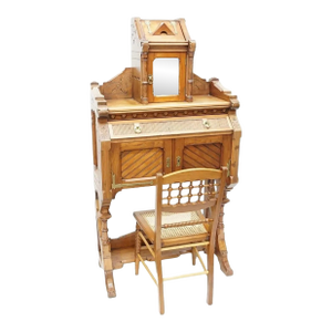 Antique English Arts & Crafts Writing Desk W/ Chair