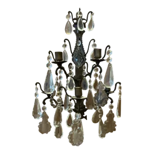 1920's Crystal Candle Sconce