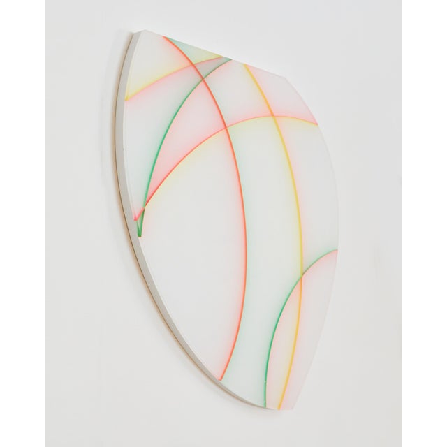 Plastic Contemporary Abstract Cast Acrylic and Spray Paint "Shield I" by Tom Henderson For Sale - Image 7 of 8