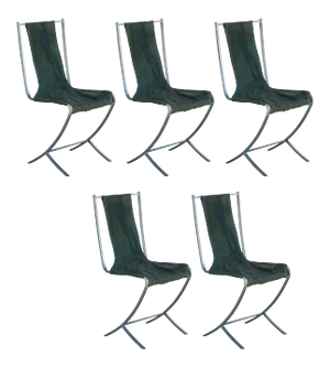 Stainless Steel Chairs by Maison Jansen - Set of 5