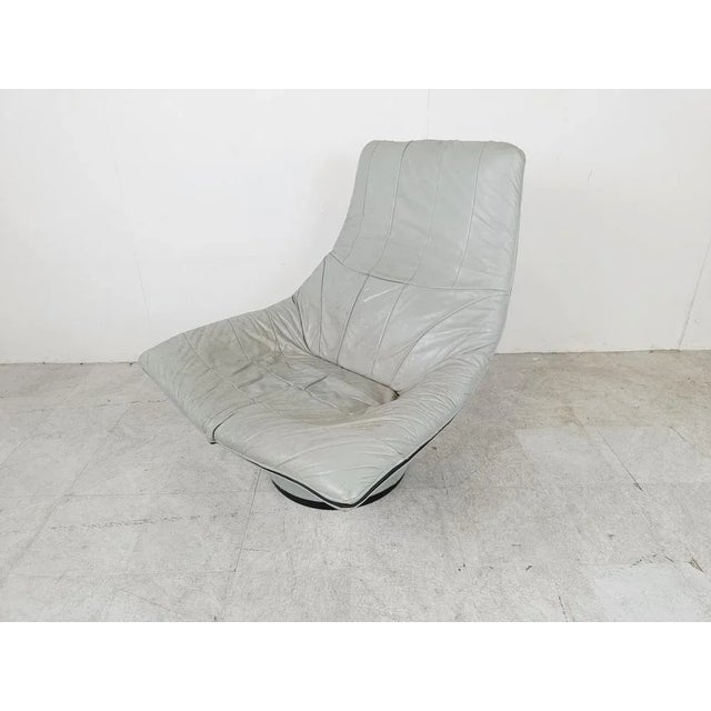 Vintage Leather Lounge Chair attributed to Gerard Van Den Berg for Montis, 1970s For Sale - Image 9 of 10