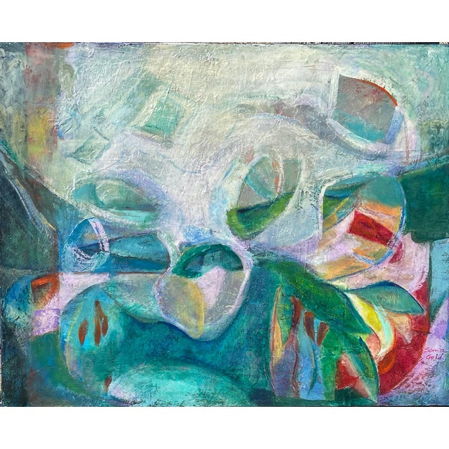 "Celebrating Spring " Original Abstract Colorful Mixed Media Painting by Sonia Gold For Sale - Image 11 of 12