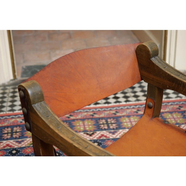 Antique Dagobert Armchair in Oak For Sale - Image 4 of 9
