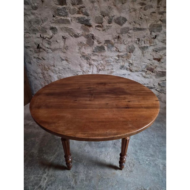 Antique French Round Walnut Dining Table, 1880s For Sale - Image 18 of 18