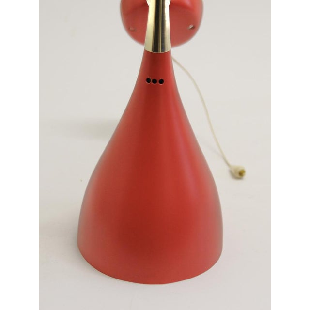 Gold Mid-Century Modern Brass and Red Adjustable Wall Lamp by Louis Kalff for Cosack, 1950s For Sale - Image 8 of 11