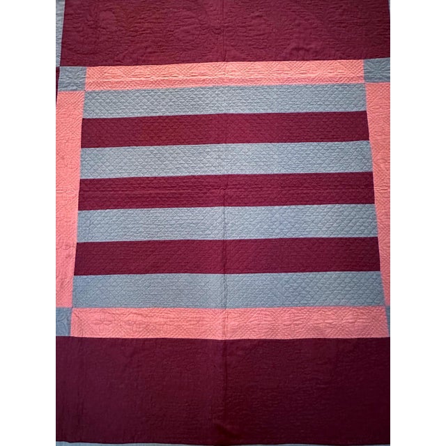 Antique Amish Bars Quilt from Pennsylvania For Sale In Atlanta - Image 6 of 11