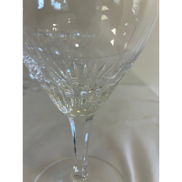 Art Deco Vintage Josair Crystal Water Goblets, Set of 8 For Sale - Image 3 of 7