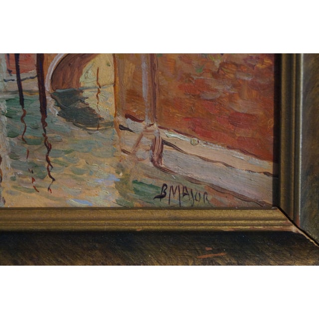 1940s Boris Major Venice Italy Canal Painting For Sale - Image 4 of 10