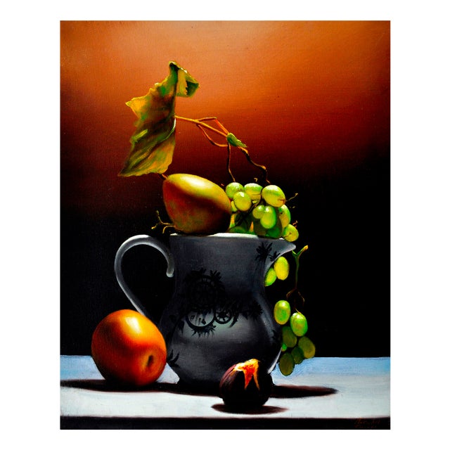 Maxmilian Ciccone, Cascata di uva, Still Life, Oil on Canvas, 2009 For Sale