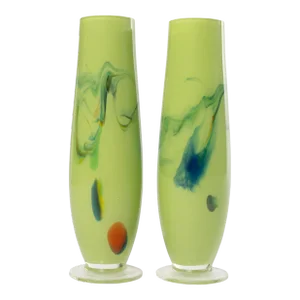 Late 20th Century Cased Art Glass Vases - a Pair
