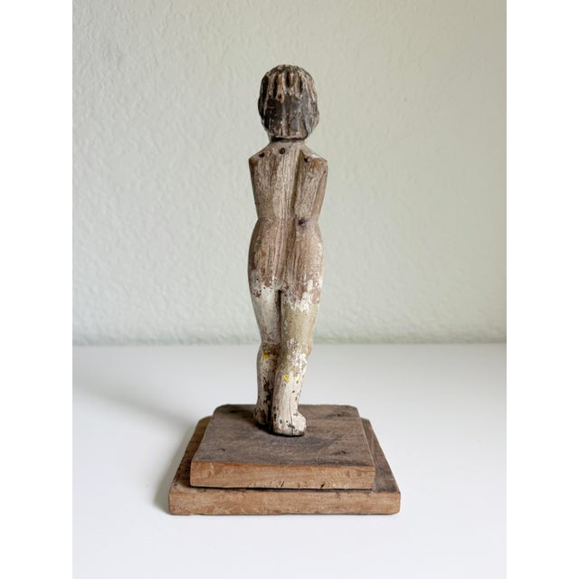 Antique Male Santos Figure on Wood Base For Sale In Sacramento - Image 6 of 10