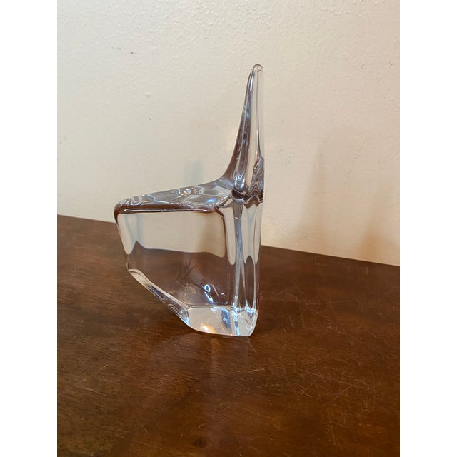 Daum Vintage Daum France Signed Crystal Figurine Doberman Bull Head Paperweight For Sale - Image 4 of 13