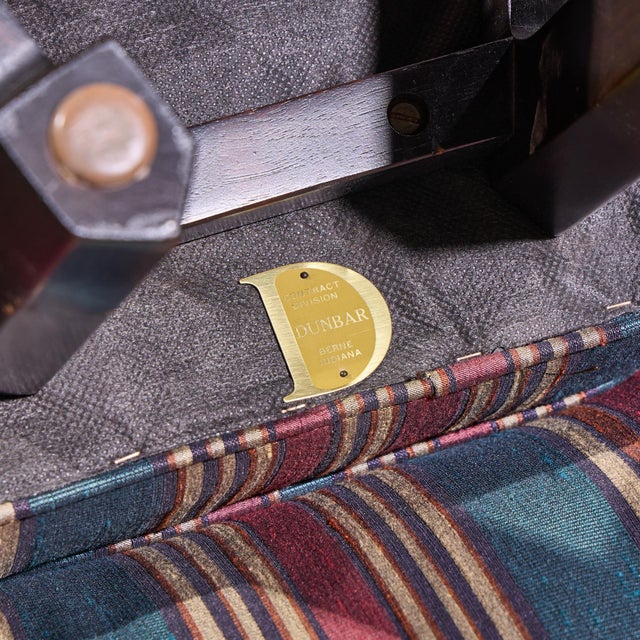 Edward Wormley for Dunbar Janus Mid Century Wingback Mahogany Lounge Chair and Ottoman For Sale - Image 10 of 10