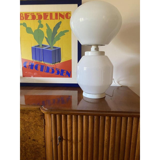 Space Age White Glass Table Lamp, 1970s For Sale - Image 15 of 16
