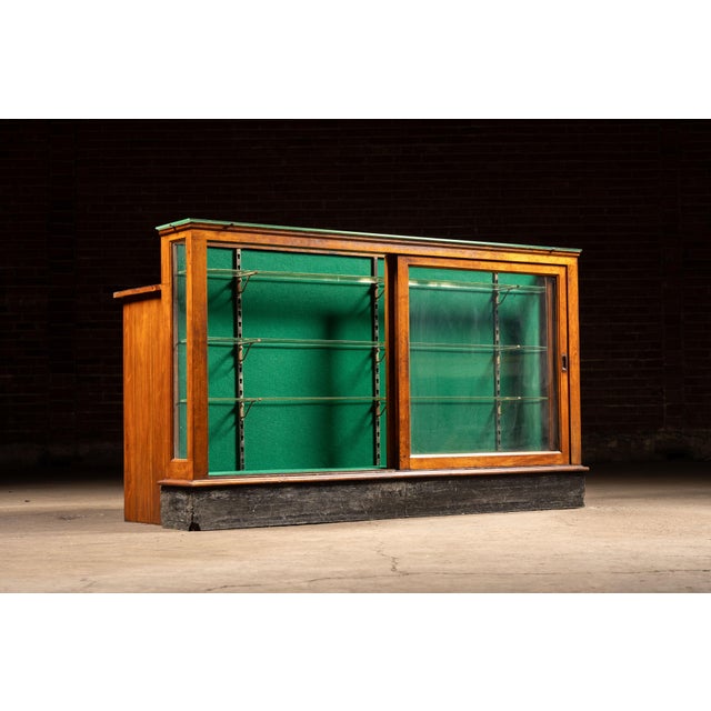 American Early 20th Century General Store Display Counter With Glass Showcase For Sale - Image 3 of 17