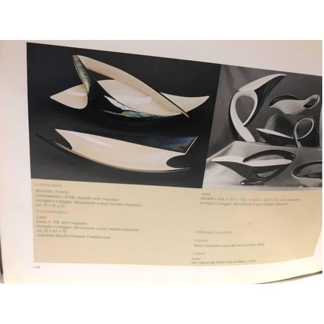 Blue Vintage White and Iridescent Ceramic N 6768 Bowl by Lusso, Italy, 1950s For Sale - Image 8 of 9