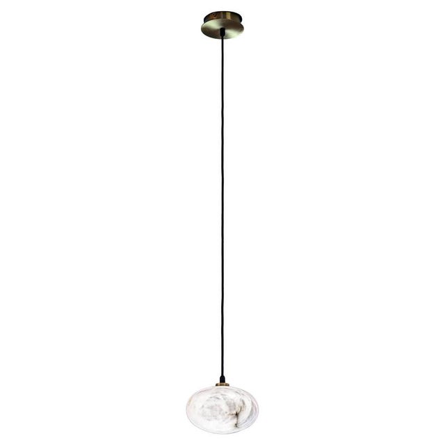 Oval Pendant Lamp by United Alabaster For Sale - Image 13 of 13