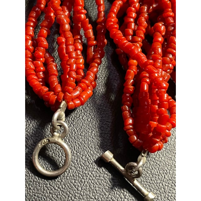 Tribal Vintage Mediterranean Seed Bead and Sterling Silver Beaded Accents For Sale - Image 3 of 5