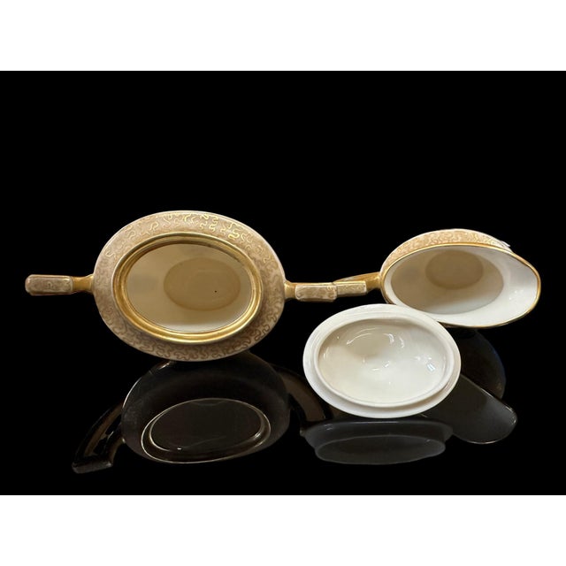 Ceramic Lenox Belleek, Coffee Pot, Creamer, & Sugar, Artist Signed, 1889-1906 For Sale - Image 7 of 10