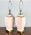 Metal Vintage 1980’s Deco Moderne Ceramic and Brass Ginger Jar Urn Lamps in Light Coral by Sunset Lamp Corp For Sale - Image 7 of 13
