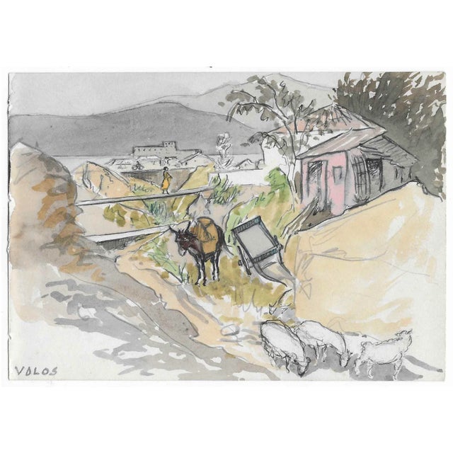 Painting by English artist Ivy Attwell (1895-1985). Attwell traveled extensively all over the world and recorded her...