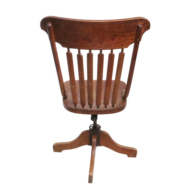 Late 19th Century Victorian Oak Swivel Desk Chair For Sale - Image 14 of 14