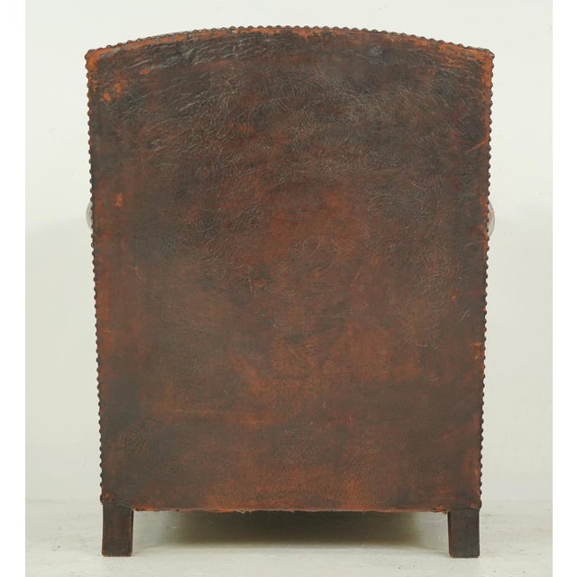 Vintage European Brown Leather Club Chair With Ashtray For Sale - Image 11 of 11