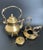 Metal Antique Ornate Brass Tilting Teapot With Stand and Warmer For Sale - Image 7 of 15