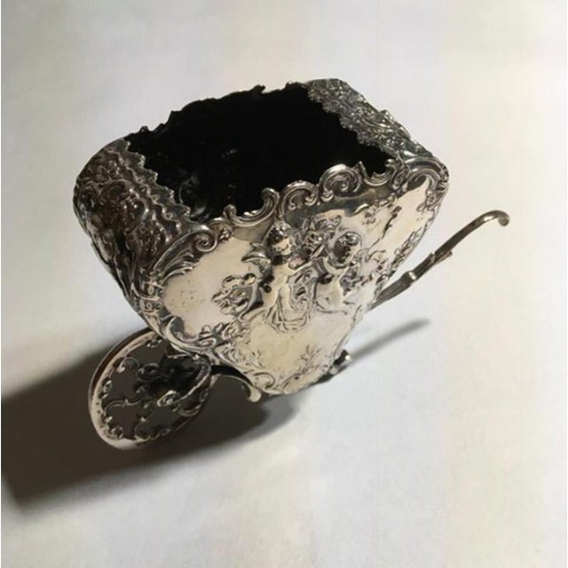 Late 19th Century Baroque Sterling Silver Box Little Love Cart, Italy, 1890 For Sale - Image 11 of 18