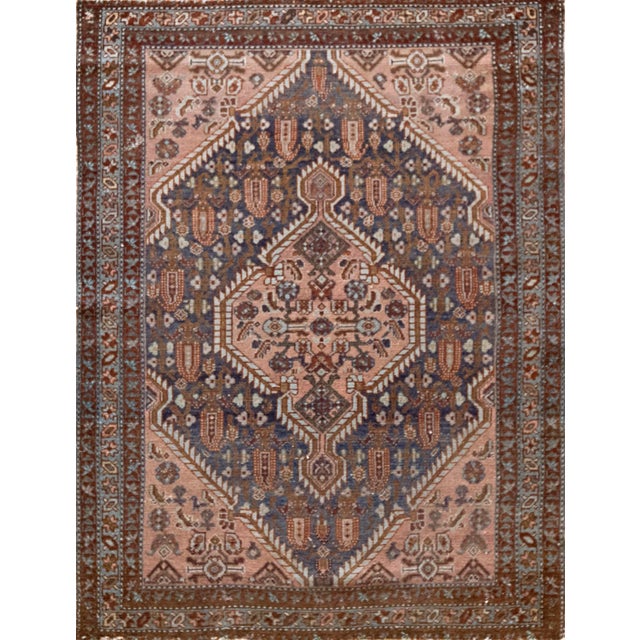 Mid 20th Century Handwoven Mid 20th Century Persian Malayer Rug For Sale - Image 5 of 5