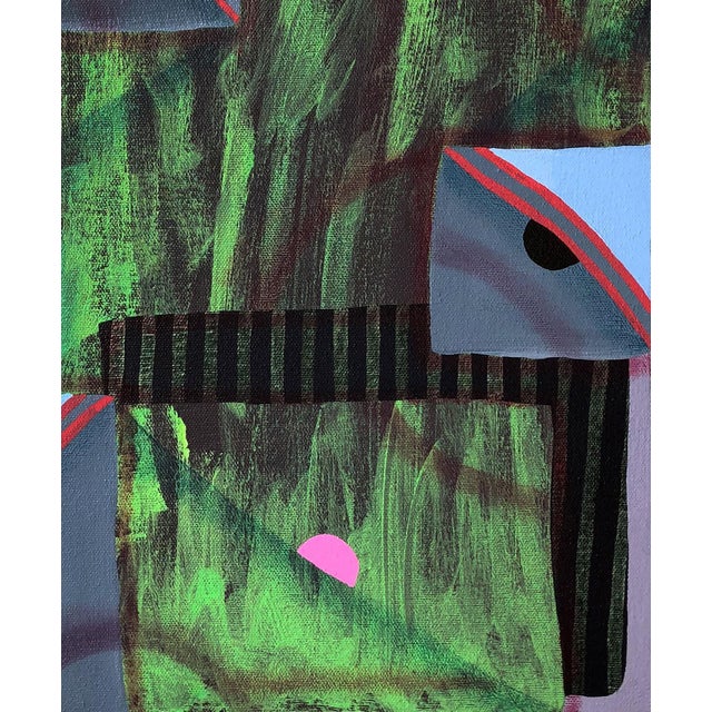 2010s Max Manning “Untitled (CVS143)” Contemporary Green, Blue, & Pink Geometric Abstract Painting, 2019 For Sale - Image 5 of 8