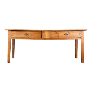 Antique Country French Farmhouse Rustic European Pine Kitchen Table For Sale