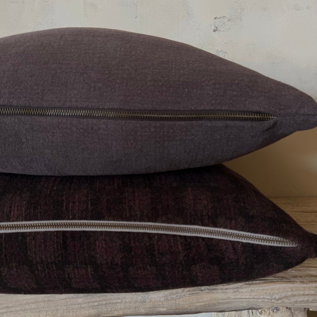 French Provincial Stone Washed Linen Pillow – Truffle For Sale - Image 3 of 6