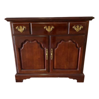 Vintage Drexel Heritage Mahogany Slide Top Rolling Dry Bar Buffet Server Credenza For Sale