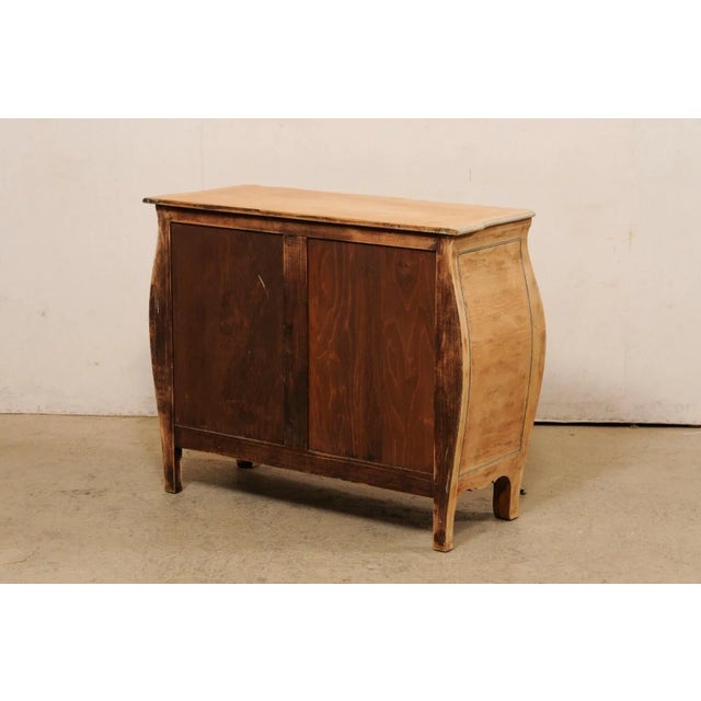Wood French Bow-Front Commode with Rococo Hardware For Sale - Image 7 of 11