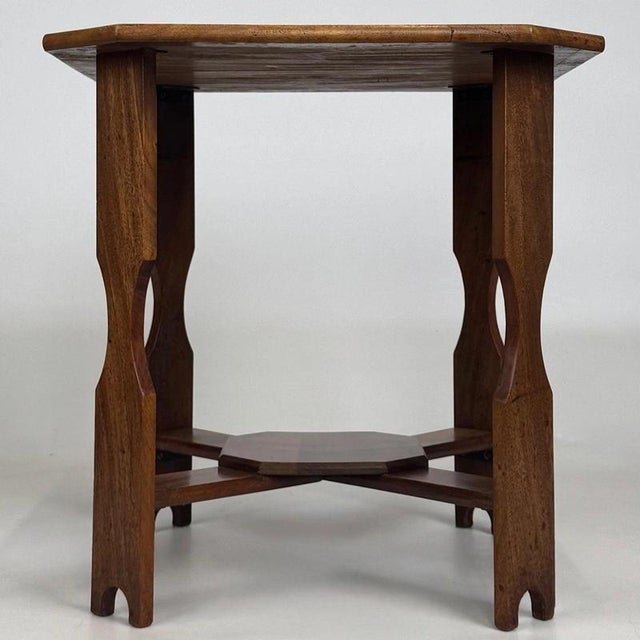 Wood Antique English Mahogany Side Table, 1900s For Sale - Image 7 of 9