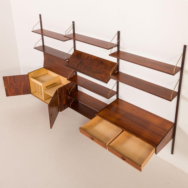 Rosewood Wall Unit with Desk by Hansen and Guldborg, Denmark, 1960s For Sale - Image 10 of 18
