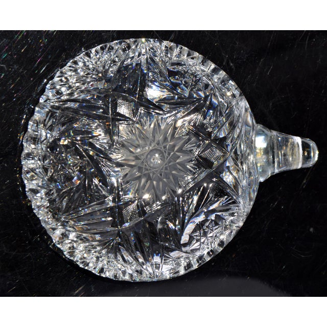 Early 20th Century American Brilliant Period Cut Glass Bowl Handle Sawtooth 50% Lead For Sale - Image 14 of 16