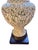 Vintage Asian Chinoiserie Relief-Carved Table Lamp With Pleated Shade For Sale - Image 4 of 7