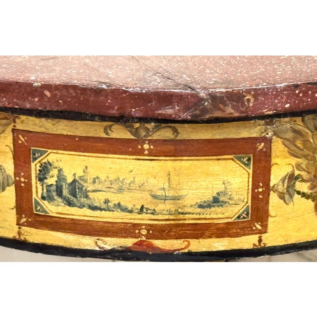 Pair 18th-Century Neapolitan Painted Corner Console Tables, Faux Porphyry Tops For Sale - Image 18 of 18