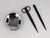 1980s Vintage Minimalist Desk Set from Caimi Ashtray & Lerche Solingen Tools, 1990s, Set of 3 For Sale - Image 5 of 12