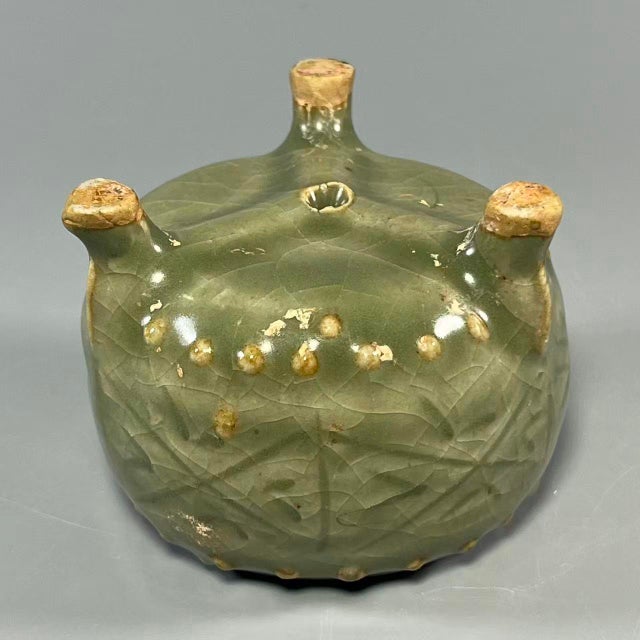 Antique Chinese Longquan Celadon Tripod Vessel For Sale - Image 4 of 5