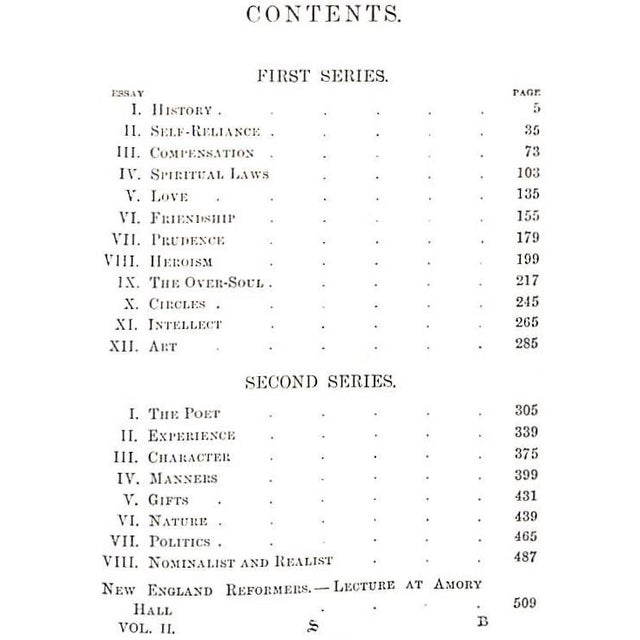 1920s "Essays" 1929 Emerson, Ralph Waldo- Set of 2 For Sale - Image 5 of 9