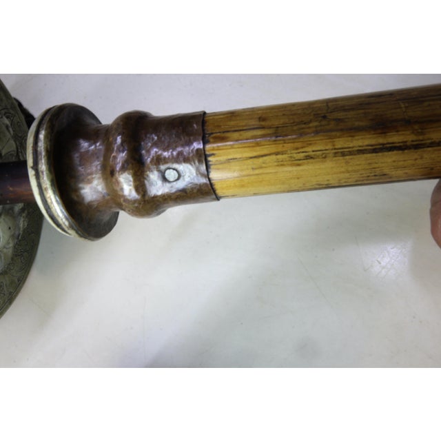 18" Tibetan Prayer Wheel W/Inner Scroll Inlaid Silver 19th Century Monastery Ritual For Sale - Image 9 of 18
