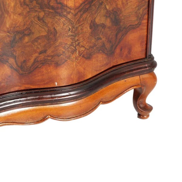 Antique Baroque Nightstands in Walnut and Briar by Testolini Freres, 1890s, Set of 2 For Sale - Image 6 of 7