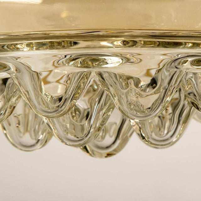 Smoked Brown Glass and Brass Pendant Lights attributed to Peill & Putzler, 1960s, Set of 2 For Sale - Image 4 of 16