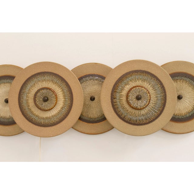 Danish Ceramic Five Disc Wall Lamp from Søholm, 1970s For Sale - Image 9 of 18
