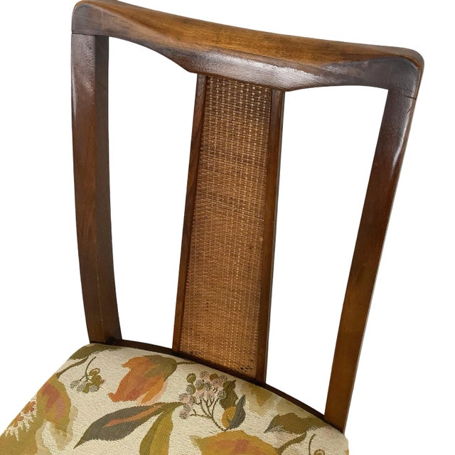 Set of 6 Sculptural Mid-Century Cane-Back Dining Chairs, Walnut For Sale - Image 16 of 18