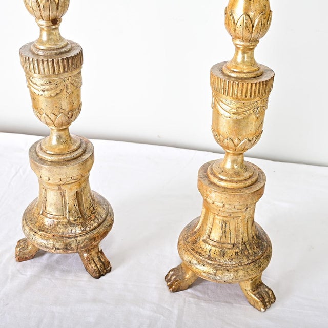 French Pair of 18th Century Gilt Candlesticks For Sale - Image 13 of 13